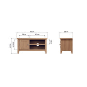 Georgia Natural Oak Standard TV Unit - The Oak Bed Store