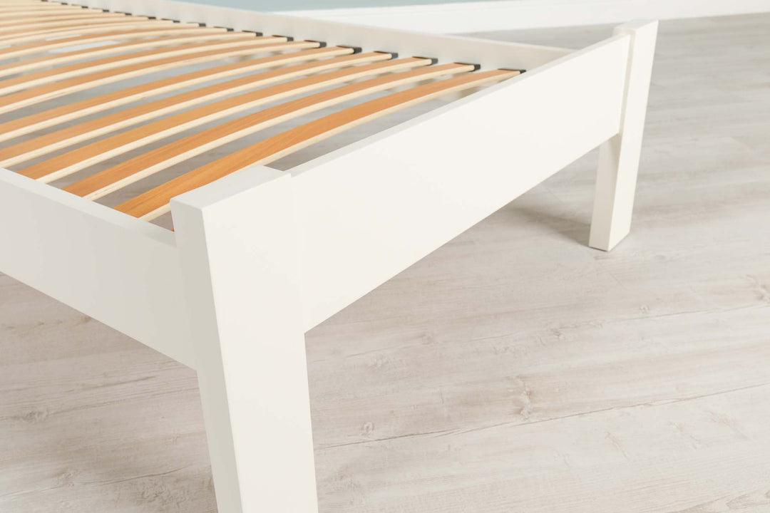 Goodwood Soft White Solid Wood Bed Frame - 3ft Single - The Oak Bed Store