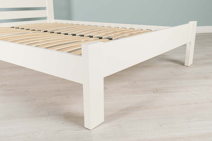 Goodwood Soft White Solid Wood Bed Frame - 4ft Small Double - The Oak Bed Store