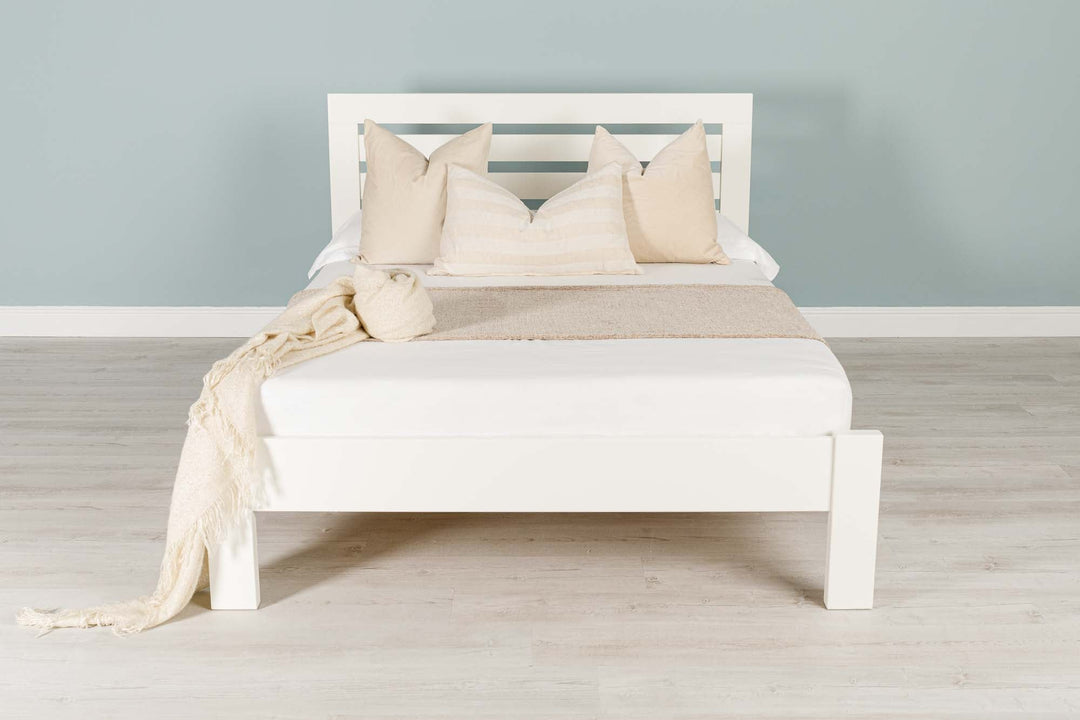 Goodwood Soft White Solid Wood Bed Frame - 4ft Small Double - The Oak Bed Store