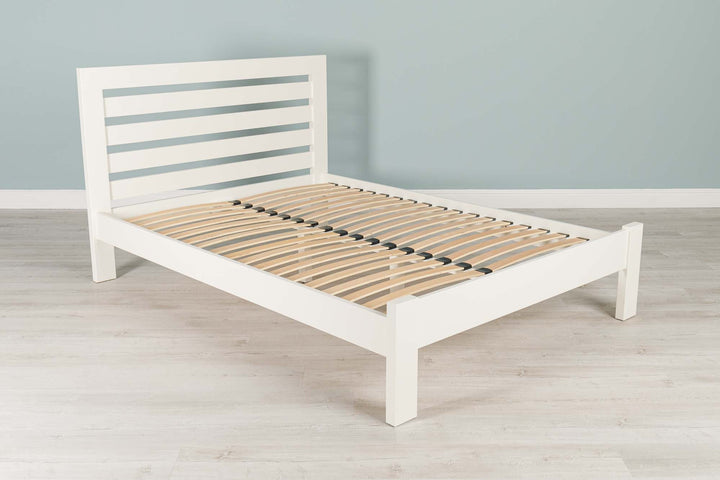 Goodwood Soft White Solid Wood Bed Frame - 4ft Small Double - The Oak Bed Store