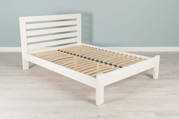 Goodwood Soft White Solid Wood Bed Frame - 4ft6 Double - The Oak Bed Store
