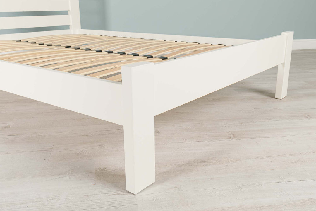 Goodwood Soft White Solid Wood Bed Frame - 4ft6 Double - The Oak Bed Store