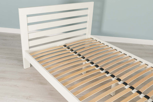 Goodwood Soft White Solid Wood Bed Frame - 6ft Super King - The Oak Bed Store