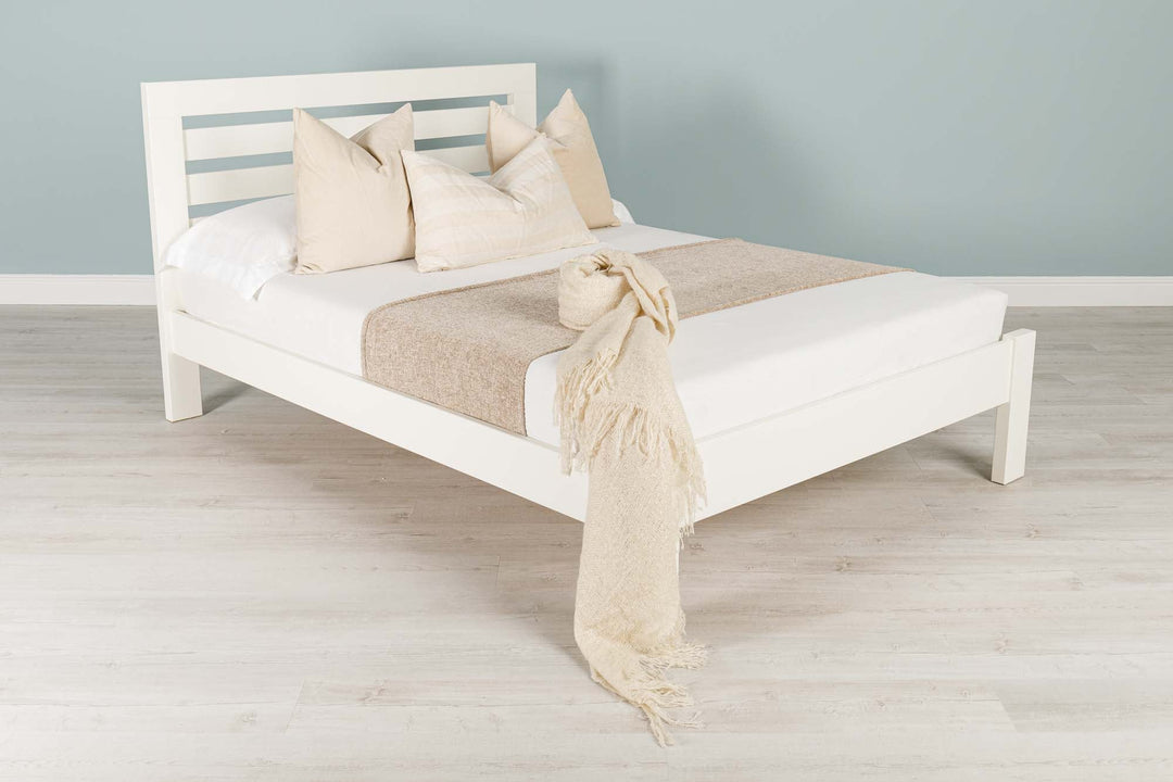 Goodwood Soft White Solid Wood Bed Frame - 6ft Super King - The Oak Bed Store