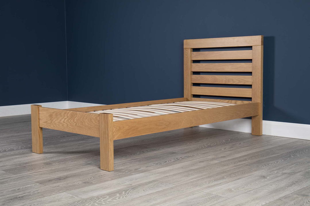 Goodwood Solid Natural Oak Bed Frame - 3ft Single - The Oak Bed Store