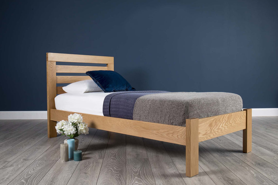 Goodwood Solid Natural Oak Bed Frame - 3ft Single - The Oak Bed Store