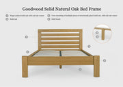 Goodwood Solid Natural Oak Bed Frame - 5ft King Size - The Oak Bed Store