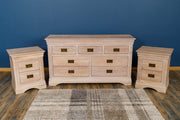 Hampshire White Washed Natural Oak 2 Drawer Bedside Table - The Oak Bed Store