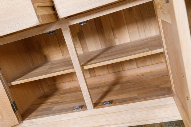 Hampshire White Washed Natural Oak Large Sideboard - The Oak Bed Store