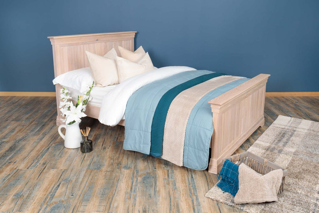 Hampshire White Washed Solid Natural Oak Bed Frame - 5ft King Size - The Oak Bed Store