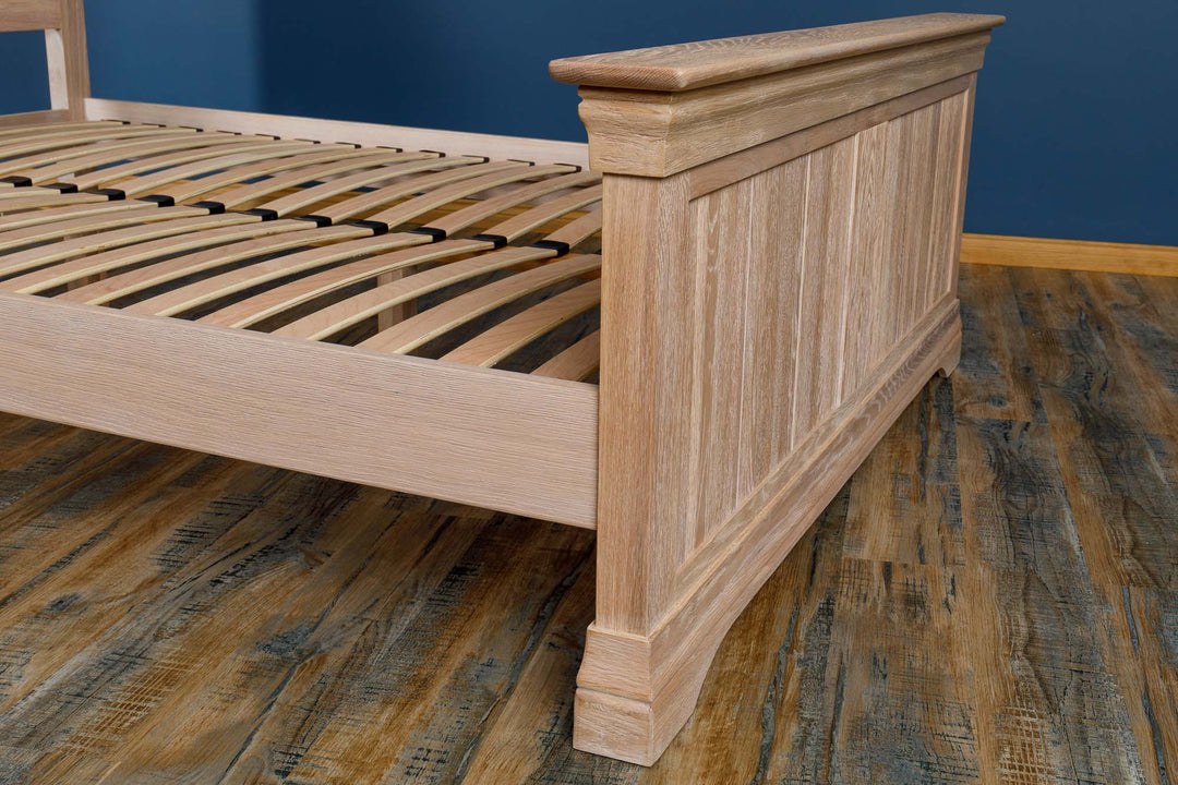 Hampshire White Washed Solid Natural Oak Bed Frame - 6ft Super King - The Oak Bed Store