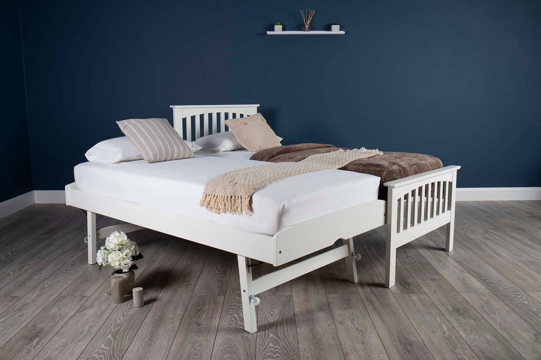 Heywood Soft White Solid Wood Guest Bed - 3ft Single - The Oak Bed Store