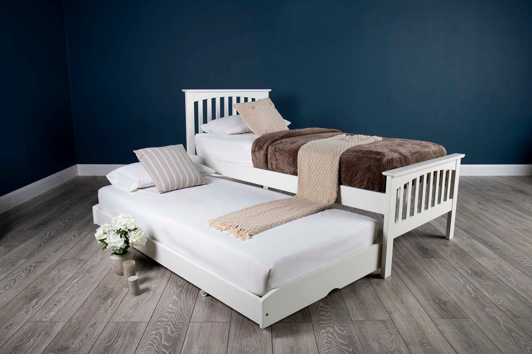 Heywood Soft White Solid Wood Guest Bed - 3ft Single - The Oak Bed Store