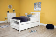 Heywood Soft White Solid Wood Guest Bed - 3ft Single - The Oak Bed Store