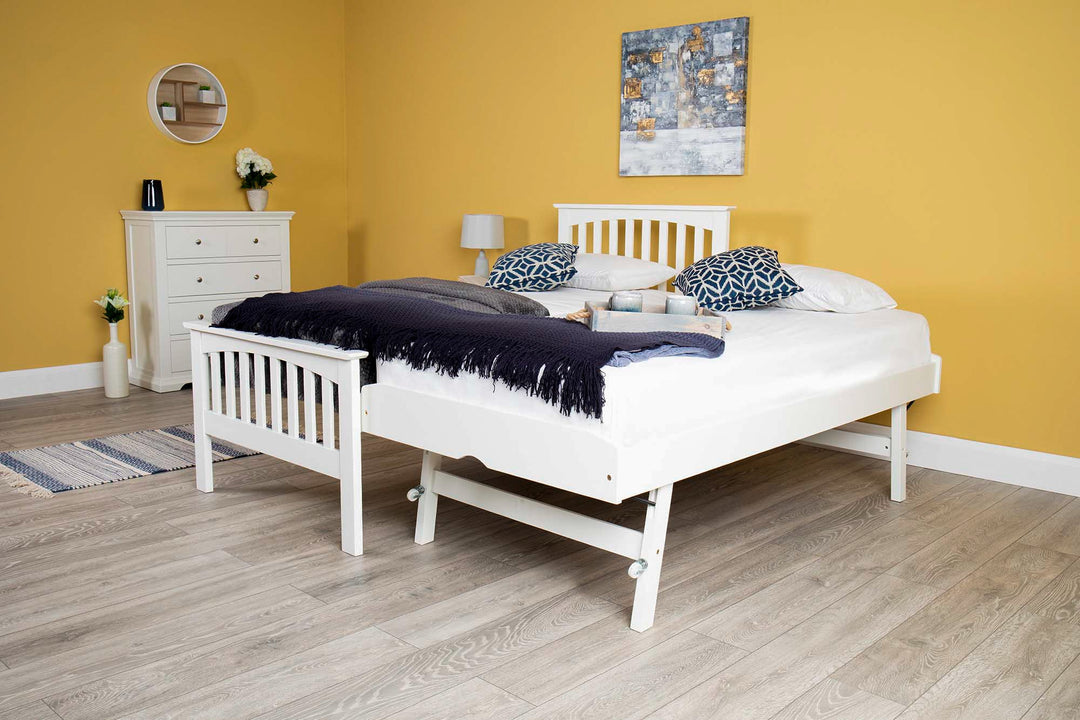 Heywood Soft White Solid Wood Guest Bed - 3ft Single - The Oak Bed Store