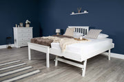 Heywood Soft White Solid Wood Guest Bed (Low Foot End) - 3ft Single - The Oak Bed Store