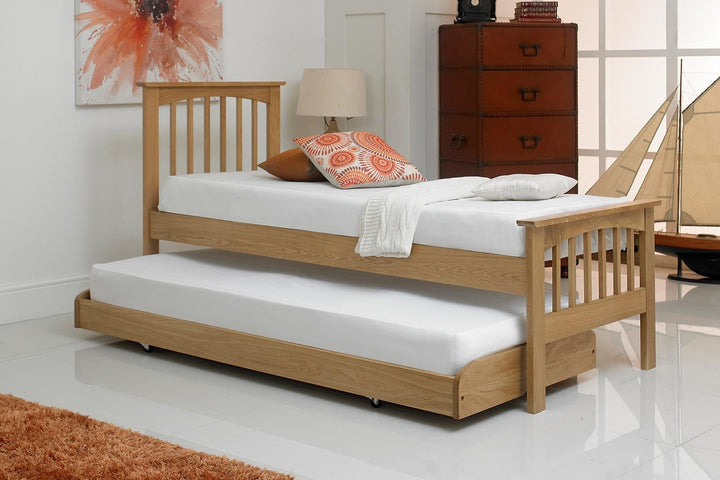 Heywood Solid Natural Oak Guest Bed - 2ft6 Small Single - The Oak Bed Store