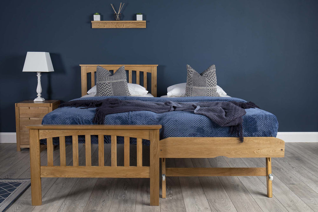 Heywood Solid Natural Oak Guest Bed - 3ft Single - The Oak Bed Store