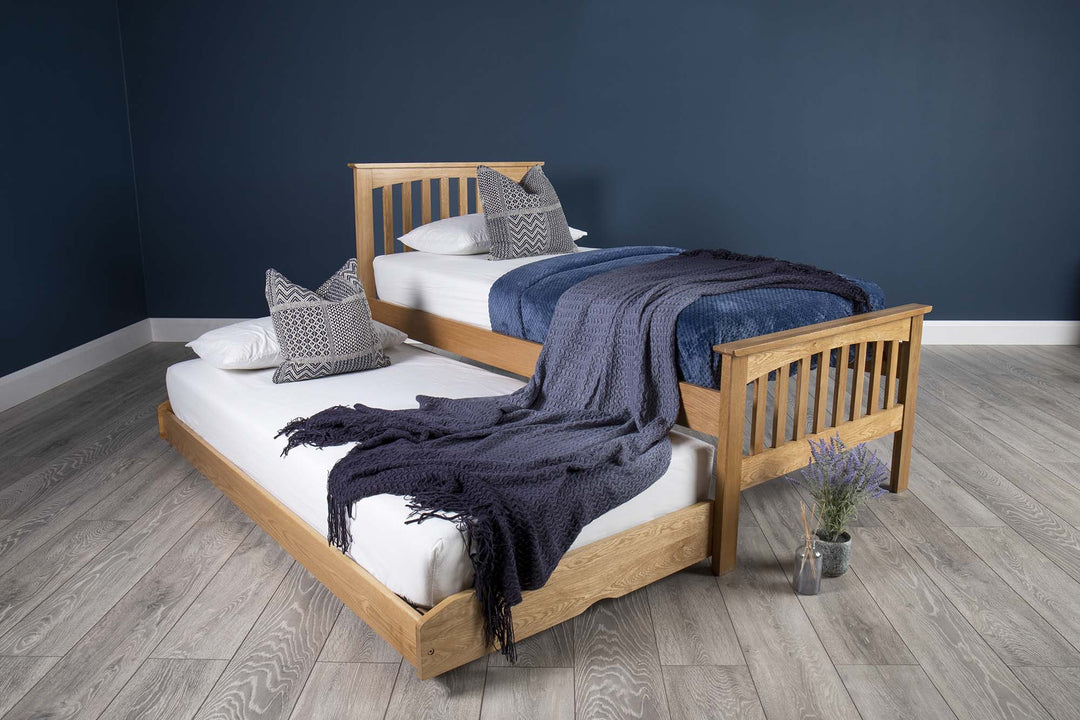 Heywood Solid Natural Oak Guest Bed - 3ft Single - The Oak Bed Store