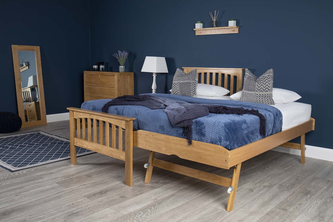 Heywood Solid Natural Oak Guest Bed - 3ft Single - The Oak Bed Store