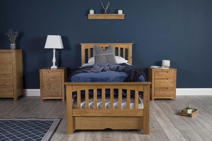 Heywood Solid Natural Oak Guest Bed - 3ft Single - The Oak Bed Store