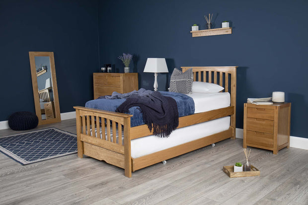 Heywood Solid Natural Oak Guest Bed - 3ft Single - The Oak Bed Store