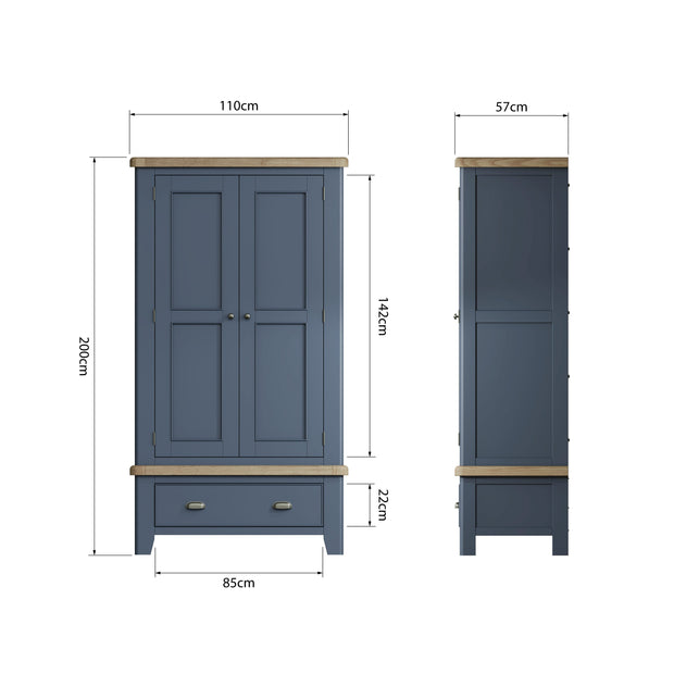 Howten 2 Door Double Wardrobe - The Oak Bed Store