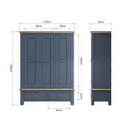 Howten 3 Door Triple Wardrobe - The Oak Bed Store