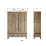 Howten 3 Door Triple Wardrobe - The Oak Bed Store