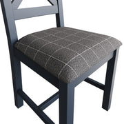 Howten Cross Back Dining Chair - Grey Check (Set of 2) - The Oak Bed Store