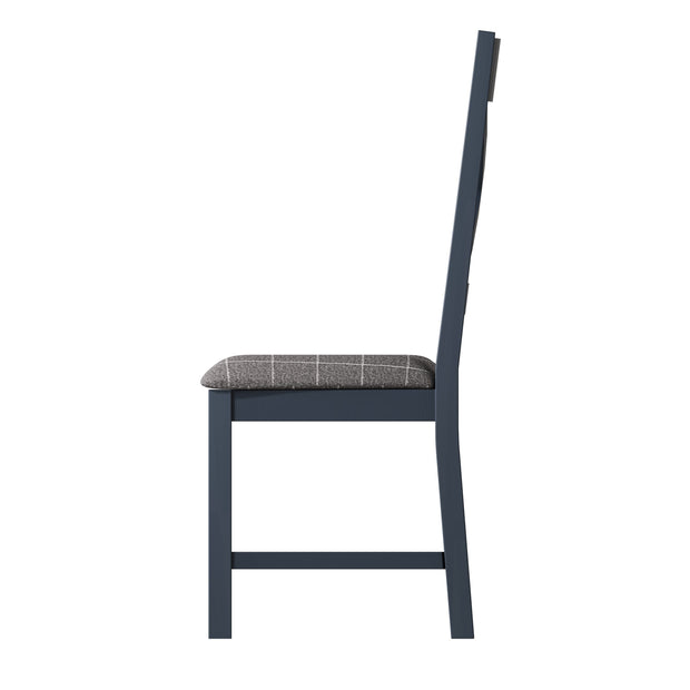 Howten Cross Back Dining Chair - Grey Check (Set of 2) - The Oak Bed Store