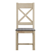 Howten Cross Back Dining Chair - Grey Check (Set of 2) - The Oak Bed Store