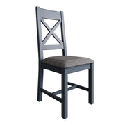 Howten Cross Back Dining Chair - Grey Check (Set of 2) - The Oak Bed Store