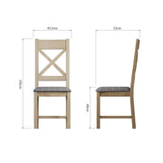 Howten Cross Back Dining Chair - Grey Check (Set of 2) - The Oak Bed Store