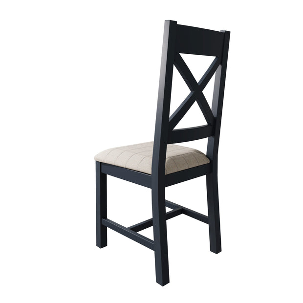 Howten Cross Back Dining Chair - Natural Check (Set of 2) - The Oak Bed Store
