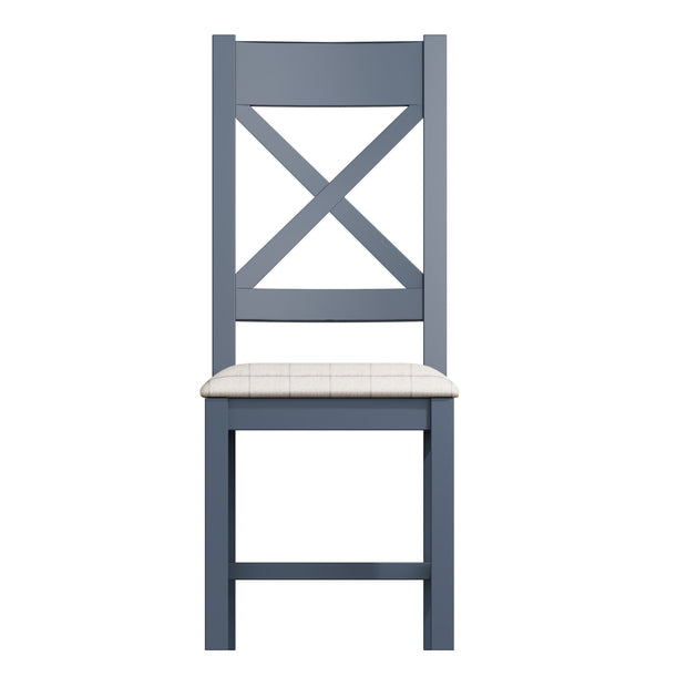 Howten Cross Back Dining Chair - Natural Check (Set of 2) - The Oak Bed Store
