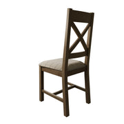 Howten Cross Back Dining Chair - Natural Check (Set of 2) - The Oak Bed Store
