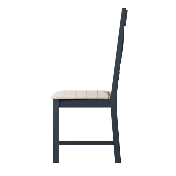 Howten Cross Back Dining Chair - Natural Check (Set of 2) - The Oak Bed Store