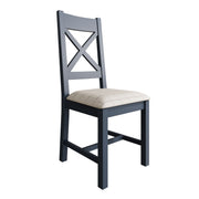 Howten Cross Back Dining Chair - Natural Check (Set of 2) - The Oak Bed Store