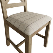 Howten Cross Back Dining Chair - Natural Check (Set of 2) - The Oak Bed Store