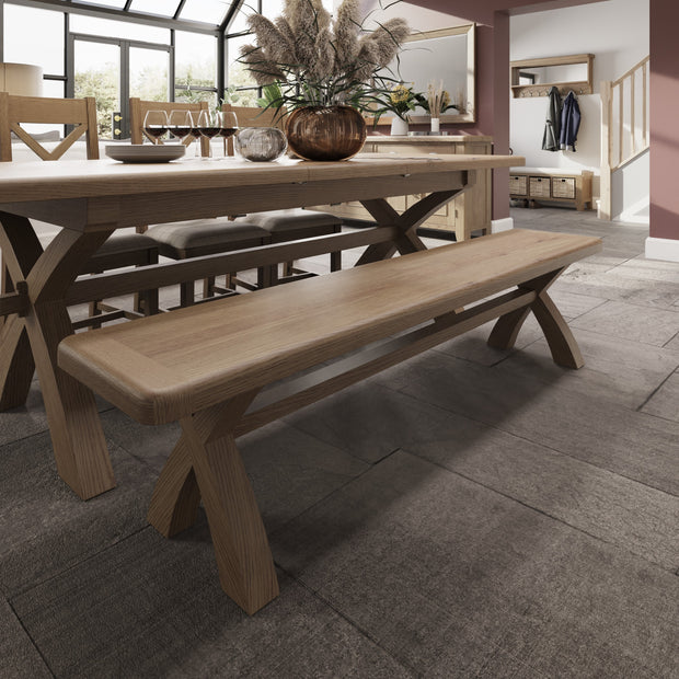 Howten Cross Leg Dining Bench - 2.0m - The Oak Bed Store
