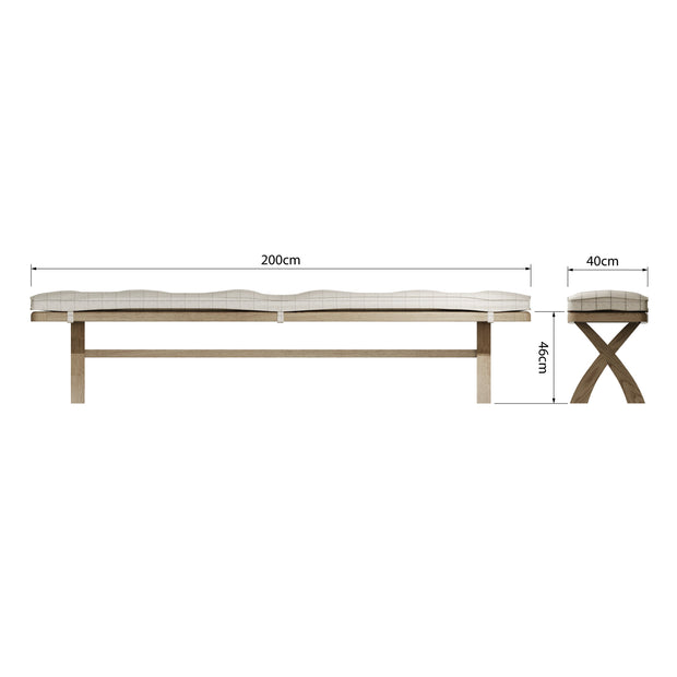 Howten Cross Leg Dining Bench - 2.5m - The Oak Bed Store