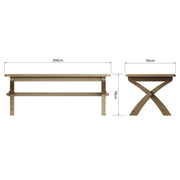 Howten Cross Leg Fixed Top Table - 2.0m - The Oak Bed Store