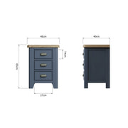 Howten Large 3 Drawer Bedside Table - The Oak Bed Store