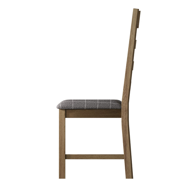 Howten Slatted Dining Chair - Grey Check (Set of 2) - The Oak Bed Store
