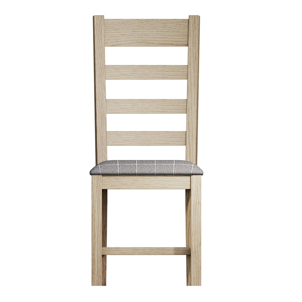 Howten Slatted Dining Chair - Grey Check (Set of 2) - The Oak Bed Store