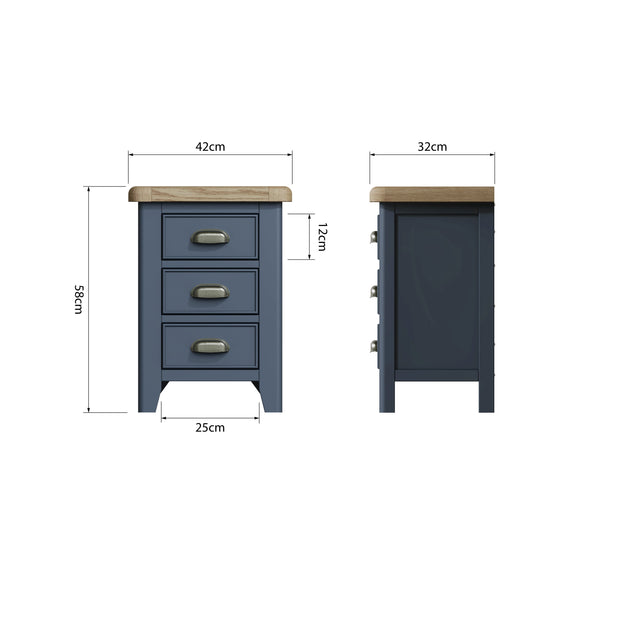 Howten Standard 3 Drawer Bedside Table - The Oak Bed Store