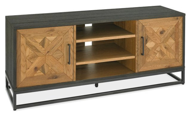 Indy Rustic Oak Entertainment Unit - The Oak Bed Store