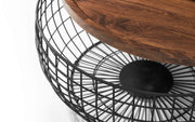 Jasmine Black Metal & Walnut Storage Coffee Table - The Oak Bed Store